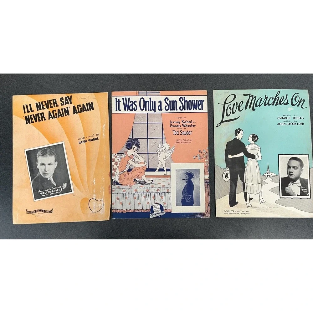 Lot of 15 Sheet Music Pieces Cover Art Musicals Movies Crafts Scrapbooking